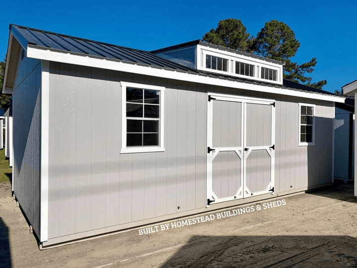 12x24 Deluxe A - Frame Building with Dormer & Electrical Design #71 - Homestead Buildings & Sheds