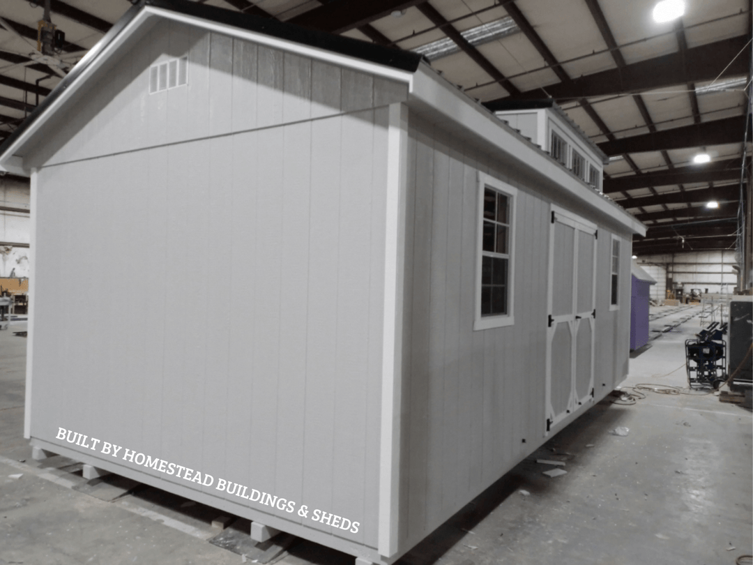 12x24 Deluxe A - Frame Building with Dormer & Electrical Design #71 - Homestead Buildings & Sheds