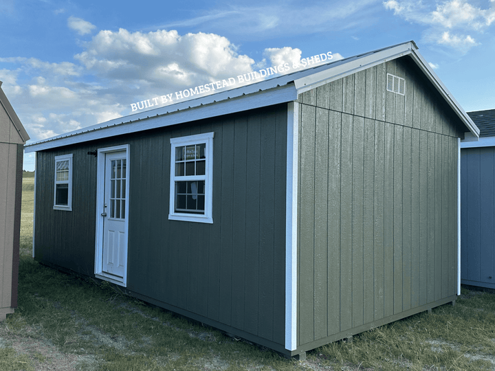 12x24 Deluxe A - Frame with Rooms and Electrical Design #81 - Homestead Buildings & Sheds