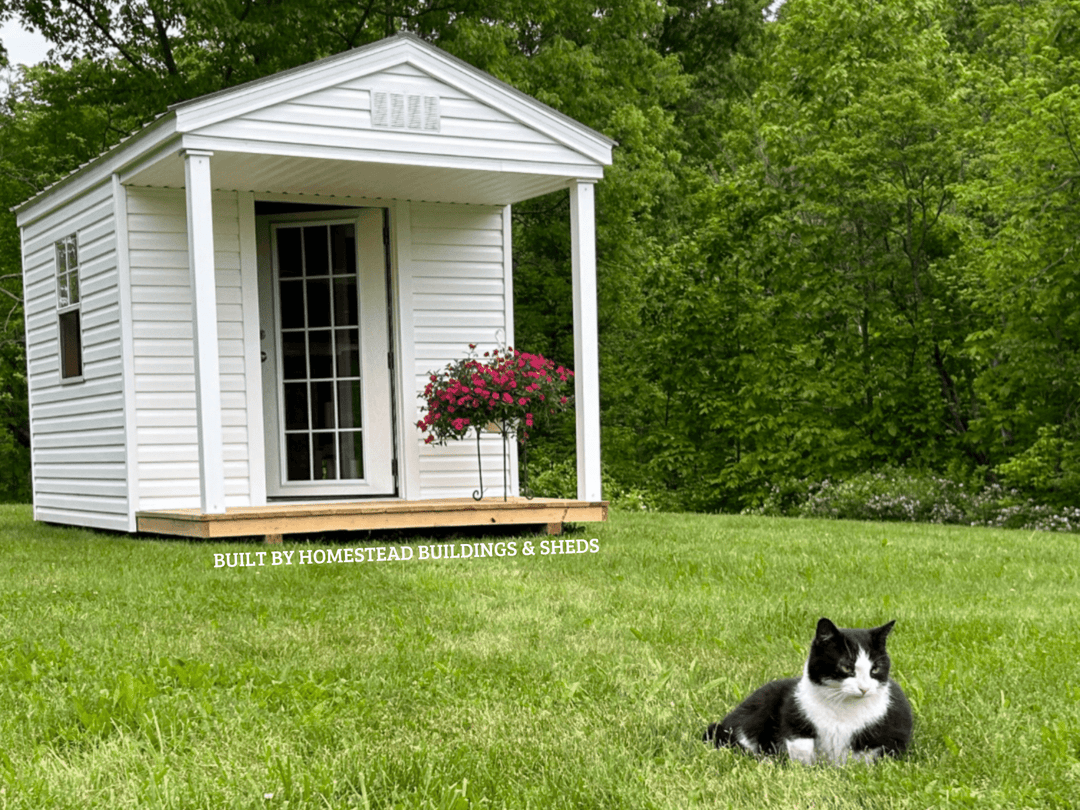 8x12 Vinyl Workshop Cabin Design #70 - Homestead Buildings & Sheds